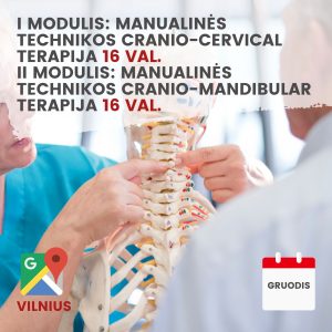 Praktiniai mokymai MANUALINĖS TECHNIKOS CRANIO-CERVICAL/CRANIO-MANDIBULAR TERAPIJA 2023 gruodis