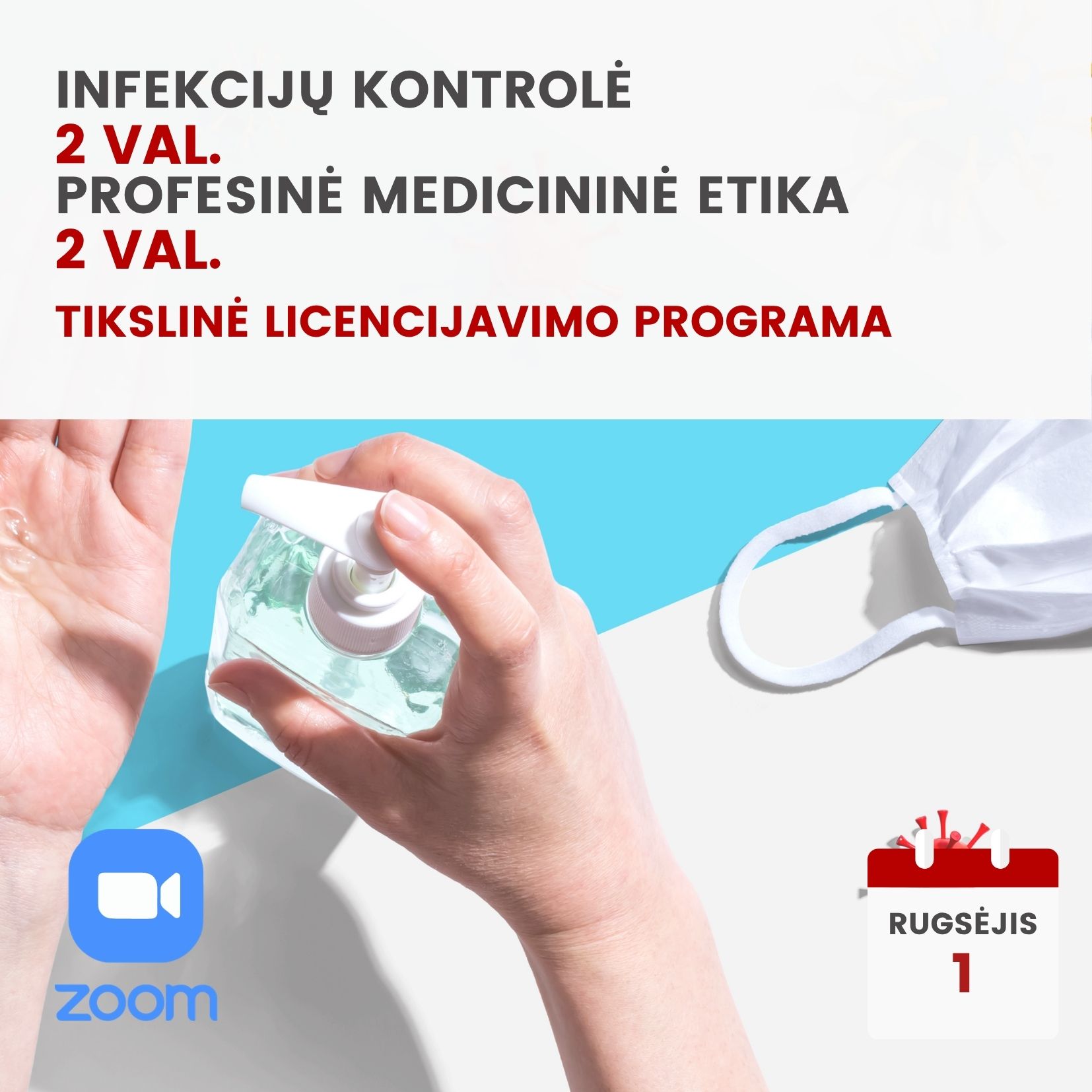 Nuotoliniai mokymai INFEKCIJŲ KONTROLĖ IR PROFESINĖ MEDICININĖ ETIKA 2026.09.01