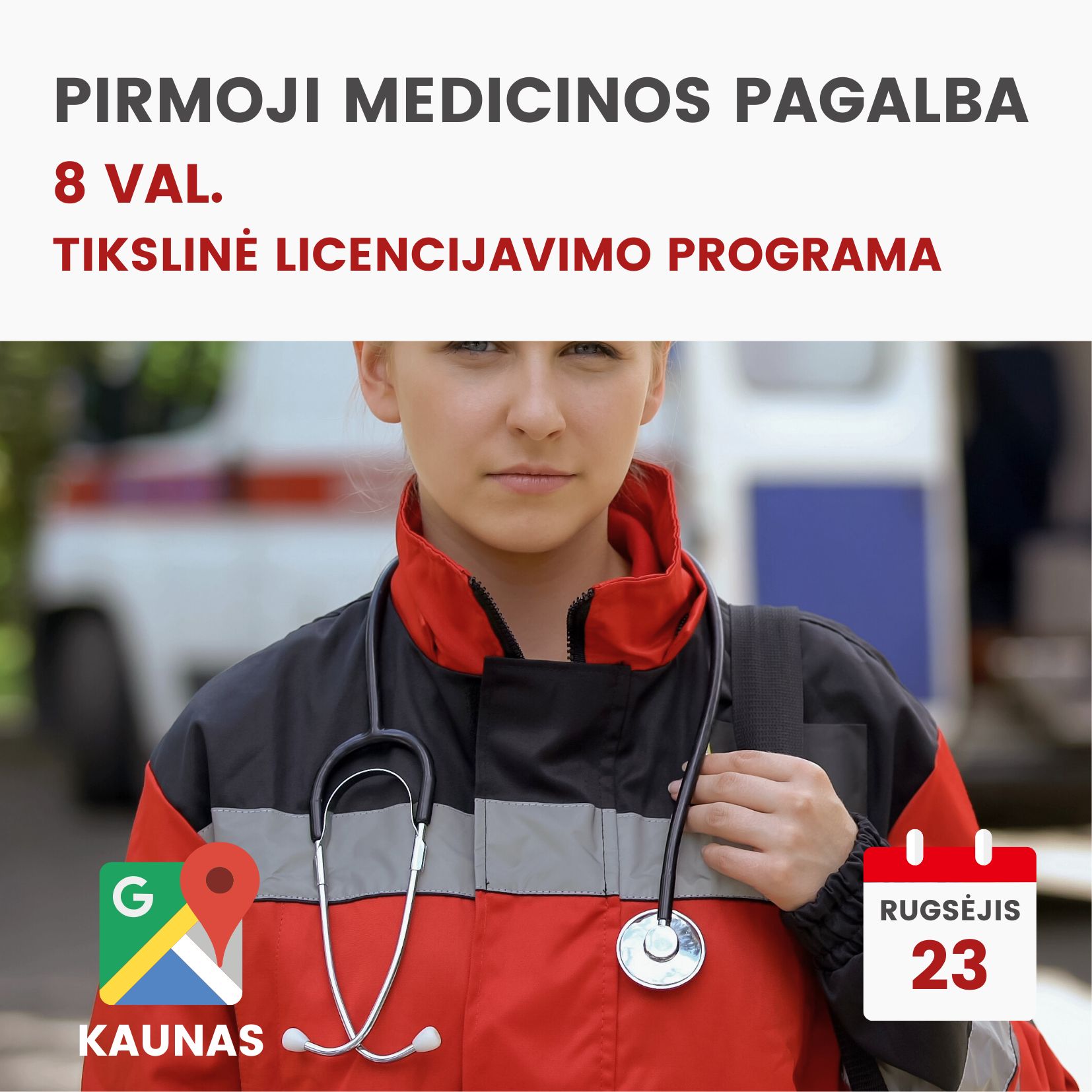 PIRMOJI MEDICINOS PAGALBA 2026 rugsėjis KAUNAS