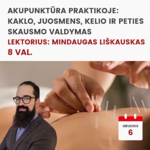 Praktiniai mokymai AKUPUNKTŪRA PRAKTIKOJE: KAKLO, JUOSMENS, KELIO IR PETIES SKAUSMO VALDYMAS 2026.12.06